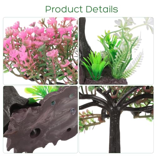 Beaupretty 1 Set Artificial Aquarium Plants Pink Cherry Blossom Tree Decor Fish Tank Tree Decorations Plastic Realistic-Plants Turtle Tank Plants Aquatic-Plants Grass Flowers