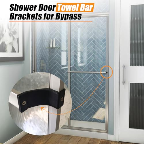 Shower Door Towel Bar Brackets for Bypass, Replacement Nylon Towel Bar Bracket Parts 2 Pcs