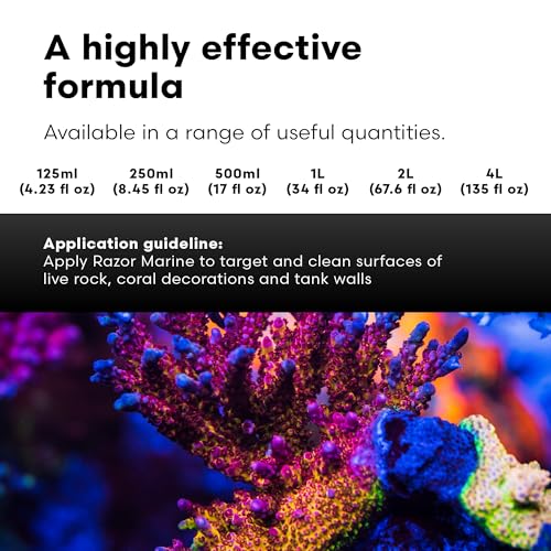 Brightwell Aquatics - Razor Marine - Unique Systemic Fish Tank Cleaner for Marine Aquariums - Aquarium Water Treatments, 16.9 fl oz - size: 500-ml