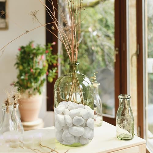 FANTIAN 10 lbs White Gravel for Landscaping, 1-2 Inch Pebbles for Indoor Plants, Decorative River Rocks for Succulent, Vases, Aquariums, Crafting and Garden - color: White, size: 10 lbs, 1-2 Inch