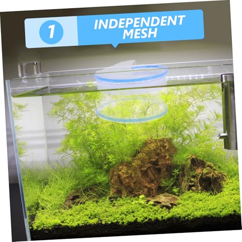 GALPADA 2Pcs Floating Breeding Box for Guppies Compact Nursery Tank Divider with Ventilated Lid Aquarium Breeding Chamber for Neocaridina Shrimp Transparent Mesh Design
