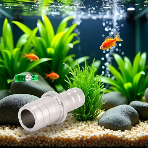 Aquarium Hose Adapter, Stainless Steel Fish Water Pipe Adapter Converter Aquarium Tubing Pipe Connector Hose Joint Fittings(12mm to 16mm)