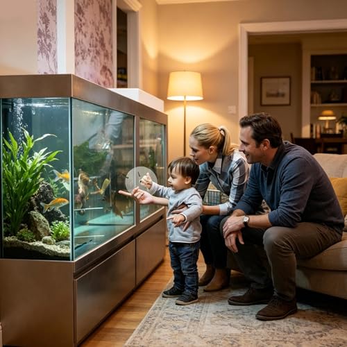 Aquarium Lid, Clear Acrylic Visibility Design, 15x15cm, Fish Tank Anti Jumping Lid, Round Aquarium Cover Protector, Ventilation And Feeding Access Hole, For Homes, Offices, Bedrooms, And Living Spaces