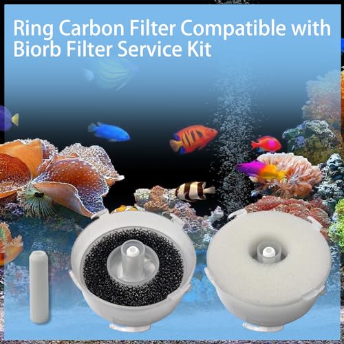 Compatible Replacement Set for Biorb Filter - Carbon Rings, Foam, Air Stone & Cleaner Pad (6 Foam Pieces, 3 air Stones, 1 pad) - size: Complete Set
