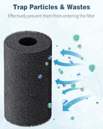 Pawfly 6 Pack Pre-Filter Sponge, Aquarium Filter Sponge 0.8" Intake Sponge Foam Roll for Small Fish Shrimp Fry Fish Tank Covers Accessories