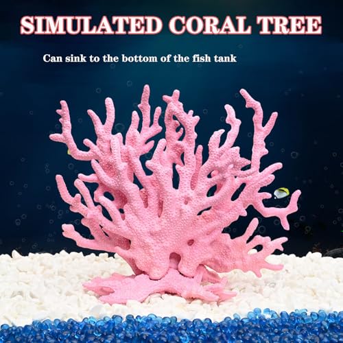 Besimple Artificial Aquarium Coral Ornament Plastic Fish Tank Plants Decoration for Aquarium Landscape (Pink) - color: Pink