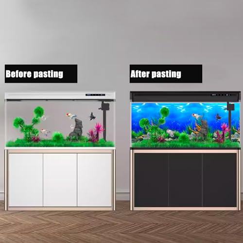 Lainrrew Aquarium Background Poster HD, Dual-Sided Water Plants & Fish Tank Landscape, 16"x40", Vivid Marine Life, Waterproof Scenery, Easy to Install, Durable Tank Decor (Type 1) - color: Type 1