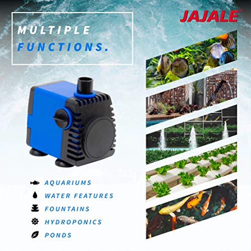 158 GPH Submersible Water Pump - Adjustable Quite Aquariums, Fountains, Hydroponics, and Pond Pump, 3.11ft Lift, 12W - 5 Pack - color: Blue; 5 Pack, size: 158 GPH