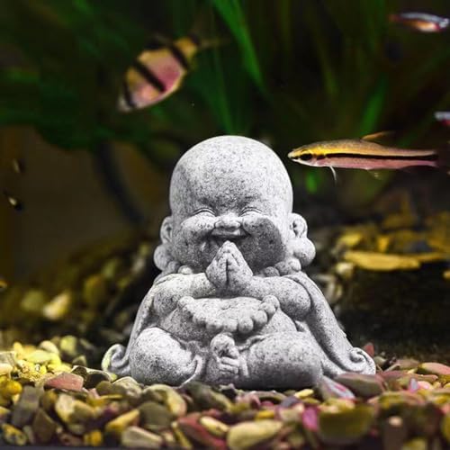 Asian Aquarium Buddha Figurines Mini Stone Buddha Statue for Zen Garden Fish Tank Sculptures Decorations,Gift