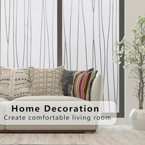 Finnez Window Privacy Film Decorative Frosted Window Cling Privacy Film for Glass, Non-Adhesive Heat Anti-UV for Home Office Living Room, Irregular Stripe Patterns, 29.5 x 78.7 Inches - color: Vertical Stripes, size: 29.5 x 78.7 inches