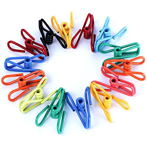 Riveda 30 Pack Assorted Chip Bag Clips Utility - PVC 2 Inch Coated Colorful Sealer for Sealing Food - Paper Holder, Clothesline Clip for Laundry Hanging, Kitchen Bags, Multipurpose Clothes Pins - color: Multicolor