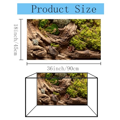 36x18 inches Aquarium Fabric Background Composition of Lichen Withered Tree Aquarium Background Fish Tank Aquatic Plants Background - size: 36X18inch