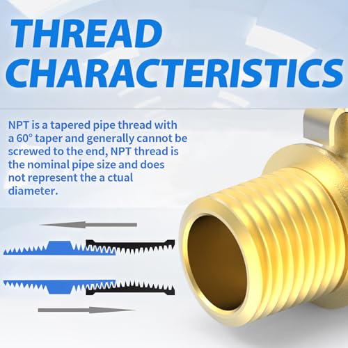 ChillWaves Brass Ball Valve, Air Compressor Ball Valve Shut Off Switch 1/4" NPT Male x 1/4" NPT Male Thread Pipe Fitting(8-PACK) - size: 1/4" MNPT x 1/4" MNPT, style: PACK OF 8