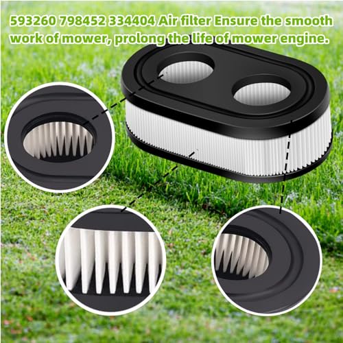 (2PK) 593260 798452 334404 Air Filter for Lawn Mower Air Cleaner Compatible with B&S 550ex 675exi 725exi Series 4247 5432 5432k 09P00 09P702 Engine Parts Fits Troy Bilt TB110 TB200 - style: 2PK 593260 Filters