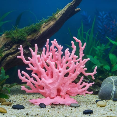 Artificial Aquarium Coral Ornament Pink Fish Tank Fake Coral Plastic Fish Tank Plants Decoration Aquarium Decor Plastic Plant for Aquariums Landscape