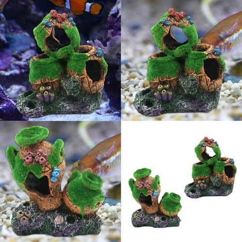 Shrimp Breeding Protectors Fish Tanks Barrels Hideouts Aquariums Ornaments Fishbowls Accessories Realistic Barrels Cave - color: LMC20765