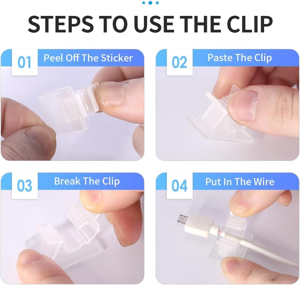 Viaky Self Adhesive Cable Clips, Wire Organize Cables Wire Management Clamps Outdoors Tie Holder Work for Cable Width 0.4''-Computer, Electrical Charging(Translucent, 30pcs) - color: 30translucent, size: for 0-0.4''(10mm) cable