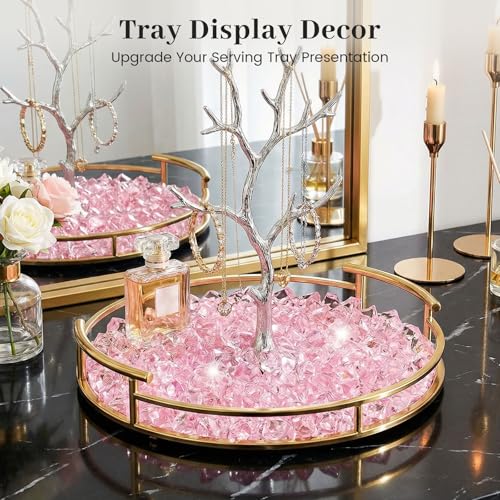 DomeStar 550PCS Small Pink Vase Fillers, Acrylic Fake Ice Rocks Pink Gems Crystals Diamonds for Table Centerpiece Fish Tank Table Scatter Photography Props Display Decor (0.4 * 0.6) - color: Pink
