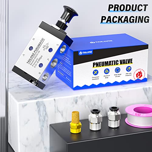TAILONZ PNEUMATIC 1/4"NPT 5 Way 2 Position Air Hand Lever Operated Valve Pneumatic Solenoid Valve Manual Control Push-Pull 4R210-08 - size: 1/4"NPT, style: 5 Way 2 Position Manual