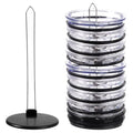 Cup Lid Holder Storage Rack | Tumbler Lid Organizer Detachable & Stackable, ABS & Stainless Steel, Vertical Space Saving, Holds 10 Lids