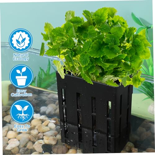 Ipetboom Hanging Aquarium Plant Holder 4Pcs Aquatic Plant Pot with Hook Aquarium Water Plants Planter for Fish Shrimp Plant Cultivation - color: As Shown 2