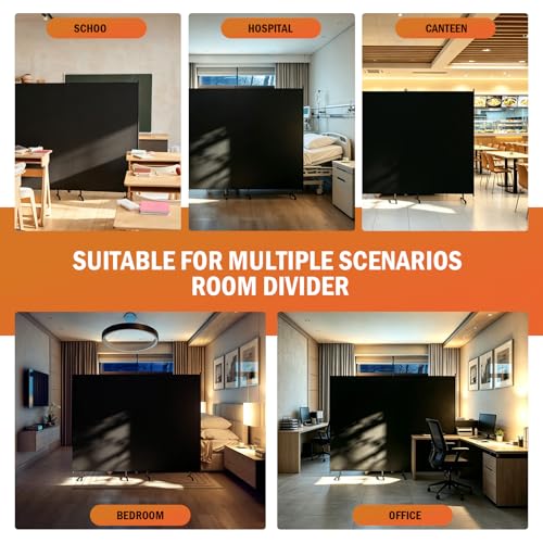 Room Divider Panel, Siebwin 2 Panel Folding Privacy Screens with Wider Feet, 8 Ft Portable Room Partition for Room Separator, Room Divider Screen Partition Room Dividers Freestanding - size: 2 Panel 8FT W