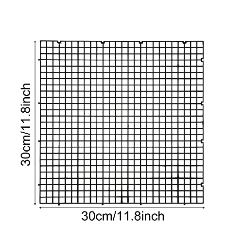 Aquarium Fish Tank Bottom Isolation 4 Pcs, Plastic Egg Crate Grid Divider Tray Egg (L 4pcs Black) - size: L 4pcs Black