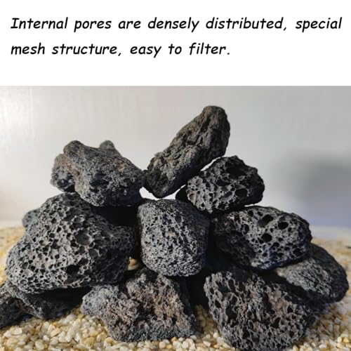 10 Pack Aquarium Black Lava Rock Fish Tank Volcanic Pumice Stones for Betta Fish Shrimp (1.96''-3.14'') - color: Black, size: L:2''-3.2''