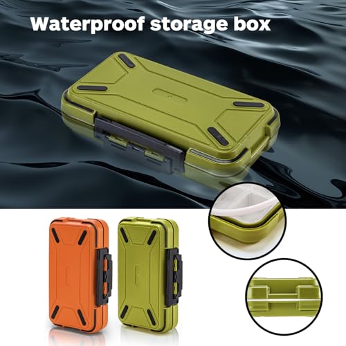 Goture Upgrade Small Tackle Box, Waterproof Fishing Lure Boxes, Fishing Bait Storage Lure Case Bait Plastic Containers Green - color: Upgrade Green(Size: 7.8'' L X 4.2'' W X 1.8'' H)