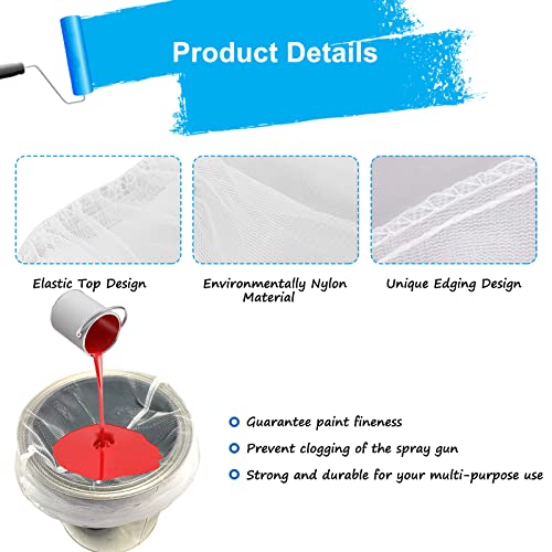 Paint Strainer Bag, 5 Gallon Paint Strainer with Elastic Top Opening White Fine Mesh Filters Bag for Paint Gardening (10 Pieces) - size: 10 Pcs