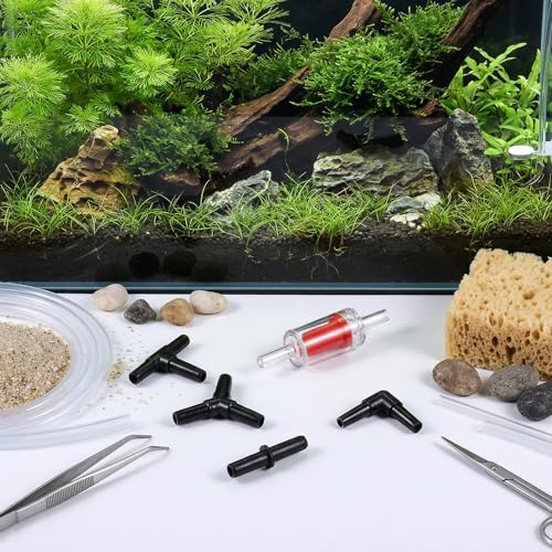 Aquarium Air Pump Accessories Kit, Aquarium Connector,Check Valve, Control Valve Accessories Suction Cups Connectors and Check Valves for Nano Air Pumps