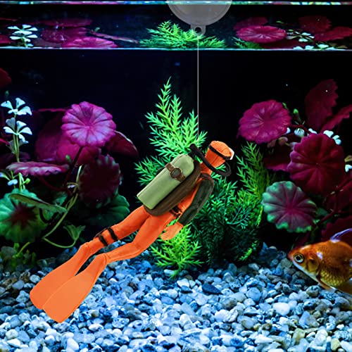 2 Pack Fish Tank Decorations Little Diver Decorative Ornament Floating Pendant for Creative Fish Tank Accessories, Aquarium Decorations, Marine Landscaping