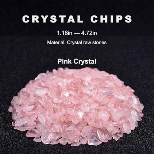 Crystal Chips Stone-Aquarium Rocks Decor,Fish Gravel,Tumbled Stone Chips for Aquascape Vase Filler,DIY Crafts,Indoor Plants - color: Pink