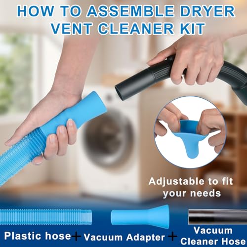 4 Pieces Dryer Vent Cleaner Kit‌ with ‌Lint Brush‌ – Professional ‌Dryer Vent Brush‌, ‌Flexible Cleaning Tools‌ for ‌Lint Trap‌, ‌Appliance Brush‌ & ‌Dryer Filter‌,dryer vacuum hose attachment