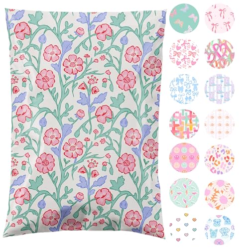 6x9 Designer Poly Mailer 100 Pack Heavy Duty Waterproof Self Seal Shipping Bags for Small Business Large Mailing Envelopes Bulk Tear Resistant Packaging Garden Party Spring Flowers - color: Garden Party, size: 6x9