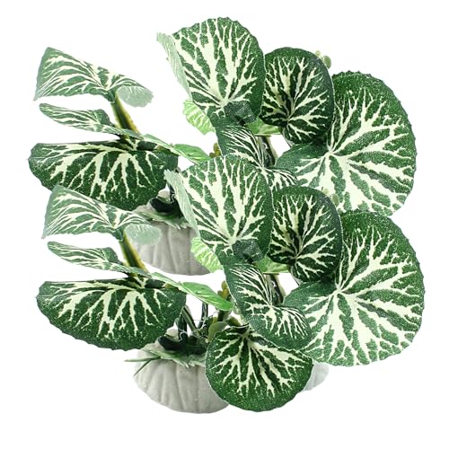Soft Aquarium Plants Betta Fish Tank Decorations Betta Leaf Pad 2 Inch, Silk Plastic Artificial Plants for Aquarium Reptile Tank Decor (C-4Pcs Set/Green) - color: C-4pcs Set/Green