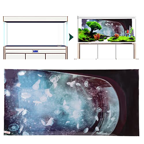 3D Aquarium Background PVC Fish Tank Decoration Sticker, Self Adhesive Backdrop with Realistic Pattern for Freshwater Saltwater Tanks (61 * 30CM) - size: 61*30CM