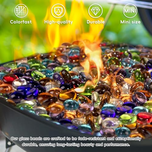 1 LB Purple Glass Marbles, Mini Flat Glass Beads~150 PCS for Vase Fillers, Floral Bottom Mancala Gems Pebbles Fish Tank Rocks for Table Aquarium,Home Decor Art Craft Supplies(0.5"~0.7") - color: Purple~1 Lb, size: 1 LB