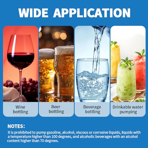 Portable USB Electric auto siphon Self Priming Pump for Bottling Home Brew Beer,Wine, Beverages and Kombucha,Food Grade Water Transfer Pump With 6.5 Feet hose,2L/min,Low Noise - color: Black Button-Switch With Hook