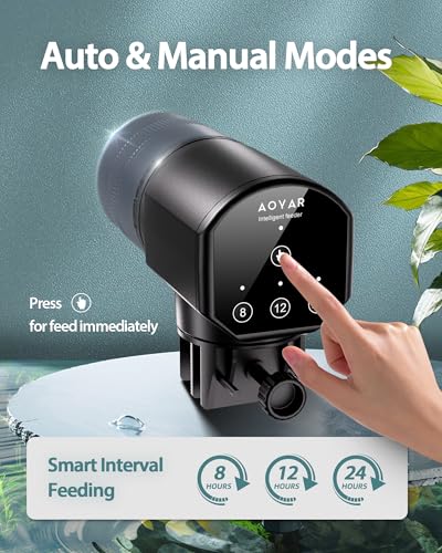 Automatic Fish Feeder Dispenser for Aquarium: 200ml Large Capacity Auto Feeders for Small Tank Turtle Betta Koi - Battery Food Feeding Timer for Flakes Pellet Vacation Weekend Day - size: CY-059A