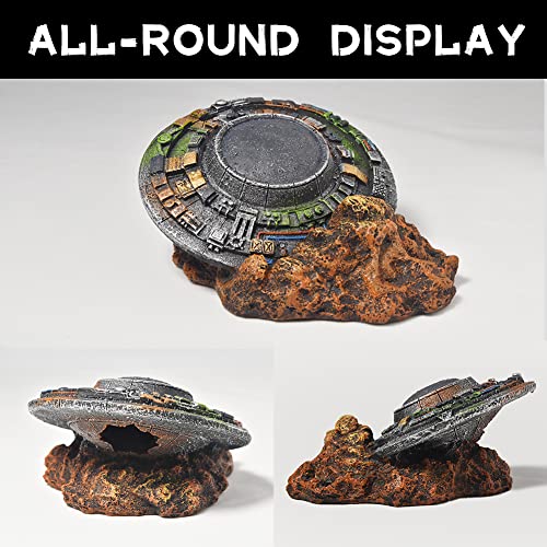Aquarium Decorations-UFO Fish Tank Accessories for Betta Hide Flying Saucer Creative Small Fish Tank Decor Reptile Box Landscaping Ornament - color: Ufo-s