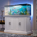 55-75 Gallon Fish Tank Stand with Power Outlet, Aquarium Stand with 4 Cabinets, Heavy Duty Reptile Tank Stand, Turtle Tank, Reptile Terrarium, White - color: White, size: 50x20x36.2 Inch