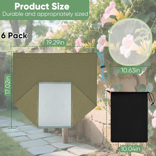 Tamotato 5-Gallon Filter Bags（6-Pack with Anti-Slip Grip Buckets - Reusable All-Mesh Storage Bags with Top Opening for Hydroponics, Gardening, Brewing - Enhanced Non-Slip Dots for Secure Hold