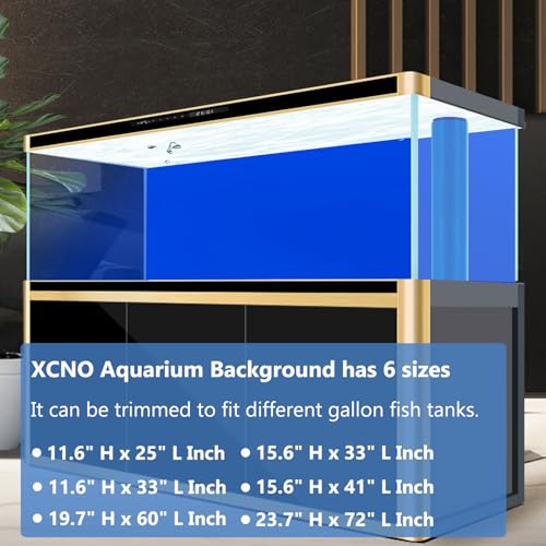 XCNO Blue Black Aquarium Background Poster Fish Tank Background Wallpaper Aquarium Backdrop Double-Sided Fish Tank Decorations Paper 24"x 72" - size: 23.6" H x 72" L