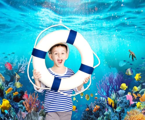 Under The Sea Backdrop 10x8ft Ocean Backdrop Underwater World Aquarium Photography Background for Kids' Birthday Parties Underwater-Themed Photoshoots Studio Portraits - color: Blue1, size: 10x8ft
