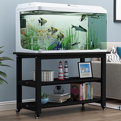 Rustic White 3-Tier Aquarium Stand - Heavy Duty Metal Rolling Rack for Fish Tanks, Reptiles & Turtles - Multi-Use Storage Cabinet for Vivarium & Pet Supplies - color: B-style, size: 60x30x74cm/23.6x11.8x29in