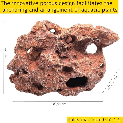M2cbridge Large Aquarium Resin Holey Rock Decorations Hideouts Mountain Hideaway Caves Aquascaping (Color B) - color: Color B
