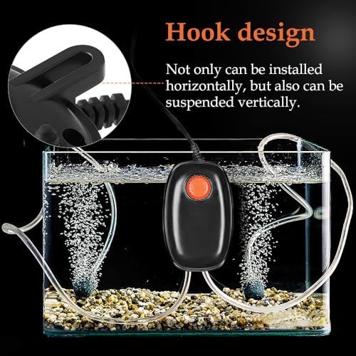 FEDOUR 4W/5W/8W Aquarium Corded Electric Air Pump, 96GPH/160GPH/256GPH Dual Outlets 4 Outlets Oxygen Pump, Ultra Quiet Aquarium Bubbler for up to 300 Gallon Fish and Turtle Tank - style: 2 Outlets-4W