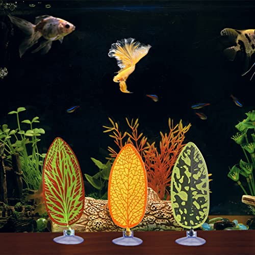 5 pcs Betta Mushroom Hammock + Leaf Pads, Fish Tank Silicone Soft Aquarium Fish Playing Pads with Suction Cup, Aquarium Ornament Fish Tank Decorations Accessories (Mushrooms+Leaves)