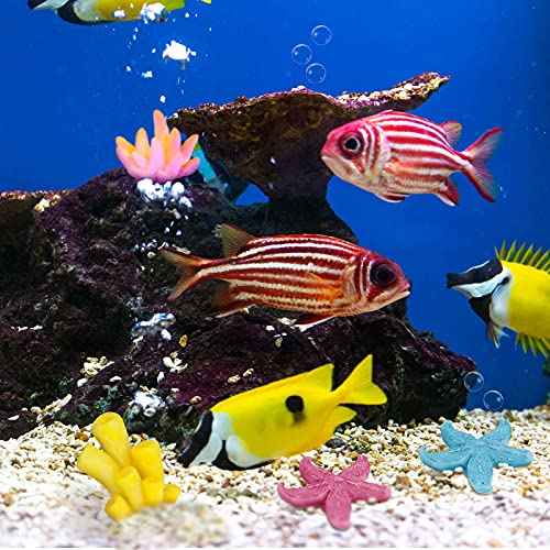 Mimorou 12 Pieces Fake Coral Plant Aquarium Decorations Fish Tank Ornament Decor Artificial Polyresin Colorful Coral Reef Decoration Accessories for Betta Fish Tank Aquarium Landscape(Lovely Style)